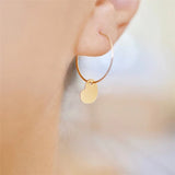 14K Filled Heart Earrings Hoop Jewelry Minimalism Oorbellen Brincos Pendientes