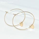 14K Filled Heart Earrings Hoop Jewelry Minimalism Oorbellen Brincos Pendientes