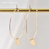 14K Filled Heart Earrings Hoop Jewelry Minimalism Oorbellen Brincos Pendientes