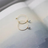 14K Filled Zircon Hoop Earrings 30MM Fine Jewelry