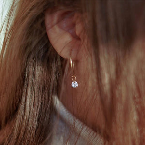 14K Filled Zircon Hoop Earrings 30MM Fine Jewelry
