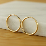14K Filled Hoops Earrings Minimalism Vintage Jewelry