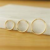 14K Filled Hoops Earrings Minimalism Vintage Jewelry