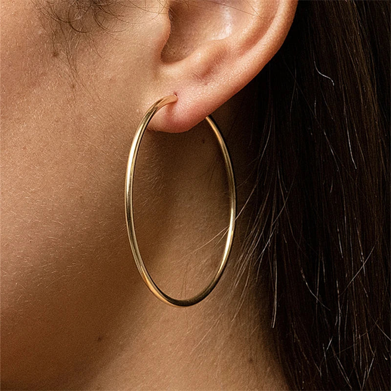 14K Filled Hoops Earrings Minimalism Vintage Jewelry
