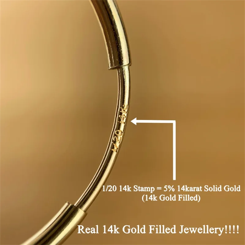 14K Filled Hoops Earrings Minimalism Vintage Jewelry
