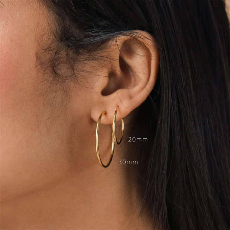 14K Filled Hoops Earrings Minimalism Vintage Jewelry