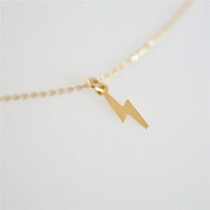 14K Filled Lightning Pendants Necklace Choker Kolye Boho Jewelry