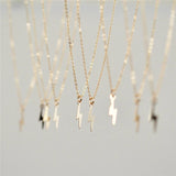 14K Filled Lightning Pendants Necklace Choker Kolye Boho Jewelry