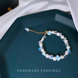 14K Filled Pearl Moonstone Crystal Female Bracelet Women Gift