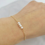 14K Filled Freshwater Pearls Bracelet Vintage Women Boho Charms