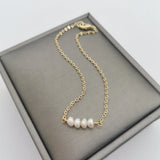 14K Filled Freshwater Pearls Bracelet Vintage Women Boho Charms