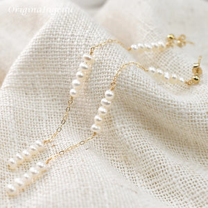 14K Filled Natural Pearl Earrings Boho Oorbellen Brinco Vintage Women Jewelry
