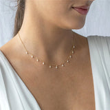 14K Filled Pearl Necklace Choker Pendant Kolye Collares Boho Jewelry