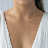 14K Filled Pearl Necklace Choker Pendant Kolye Collares Boho Jewelry