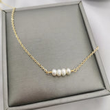 14K Filled Pearl Necklace Choker Pendants for Women