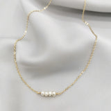 14K Filled Pearl Necklace Choker Pendants for Women