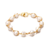 Baroque Pearl Bracelet 14K Filled Natural Freshwater Women Christmas Gift