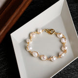 Baroque Pearl Bracelet 14K Filled Natural Freshwater Women Christmas Gift