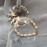 14K Filled Natural Baroque Pearl Ladies Bracelet Jewelry