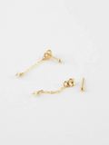 14K Filled Pearl Chain Studs Small Pearl Studs Earrings Tarnish Resistant