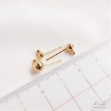 14K Filled Plated Ball needle bean ear nail with hanging ring bead needle