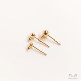 14K Filled Plated Ball needle bean ear nail with hanging ring bead needle