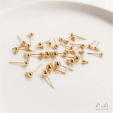 14K Filled Plated Ball needle bean ear nail with hanging ring bead needle