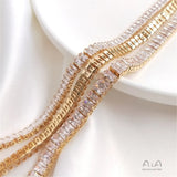 14K Filled Plated Austrian Zircon Chain DIY Material