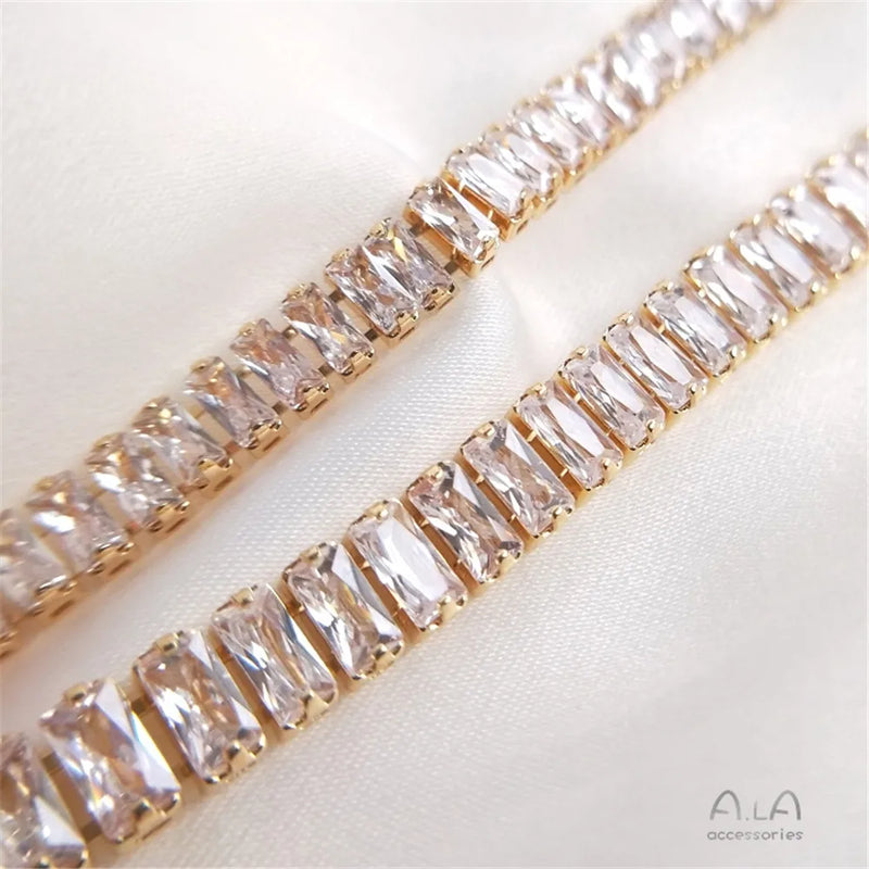 14K Filled Plated Austrian Zircon Chain DIY Material