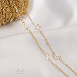 Star Moon Chain 14K Filled Plated DIY Necklace Bracelet Accessories