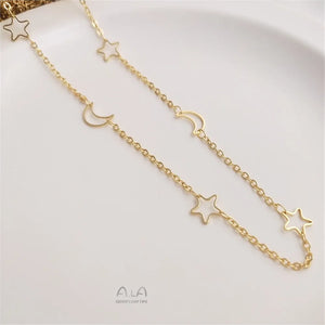 Star Moon Chain 14K Filled Plated DIY Necklace Bracelet Accessories