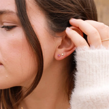 14K Filled Purple Zircon Stud Earrings Tarnish Resistant Dainty Jewelry