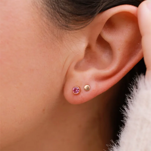 14K Filled Purple Zircon Stud Earrings Tarnish Resistant Dainty Jewelry