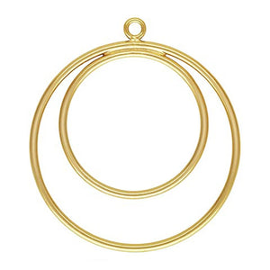 14K Filled Round Drop Charm 25MM Pendant