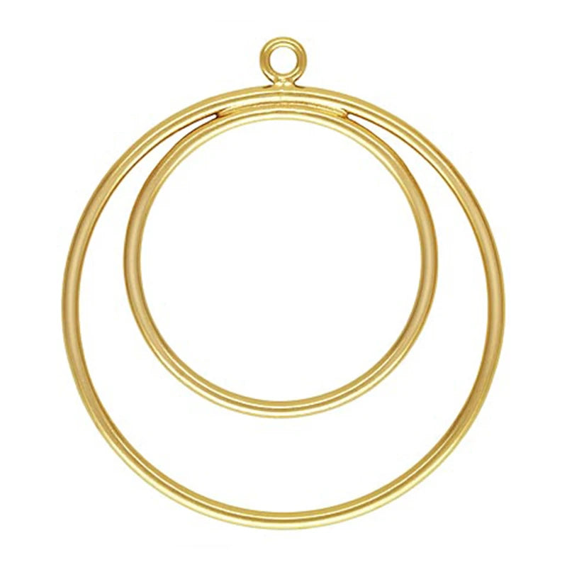 14K Filled Round Drop Charm 25MM Pendant