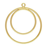 14K Filled Round Drop Charm 25MM Pendant