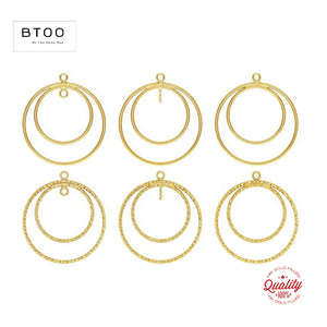 14K Filled Round Drop Charm 25MM Pendant