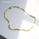 14K Filled Singapore Chain Bracelet Tarnish Resistant Hypoallergenic