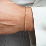 14K Filled Singapore Chain Bracelet Tarnish Resistant Hypoallergenic
