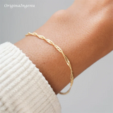 14K Filled Singapore Chain Bracelet Tarnish Resistant Hypoallergenic
