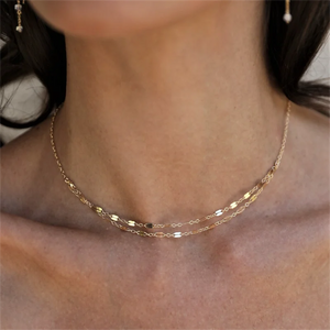 14K Filled Stacking Chain Choker Necklace Dainty Chain Tarnish Resistant Jewelry