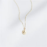 14K Filled Sun Pendant Necklace Choker Jewelry for Women