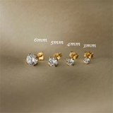 14K Filled CZ Stud Earrings Vintage Dainty Waterproof Jewelry