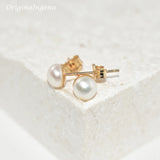 14K Filled Freshwater Pearl Stud Earrings Tarnish Resistant Dainty Jewelry