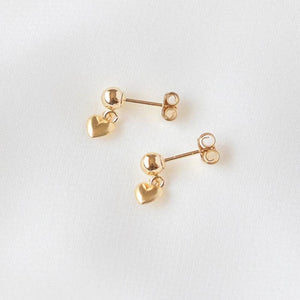 14K Filled Tiny Heart Earrings Minimalism Jewelry Oorbellen Brincos
