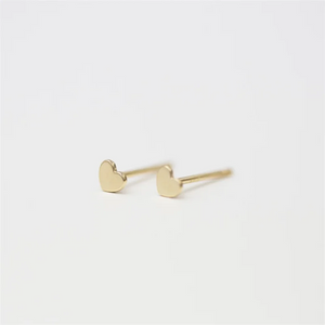 14K Filled Tiny Heart Studs Earrings Tarnish Resistant Waterproof Jewelry
