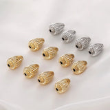 14K Vertical Lines Drop-shaped Straight Holes Beaded Jewelry Material