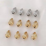 14K Vertical Lines Drop-shaped Straight Holes Beaded Jewelry Material
