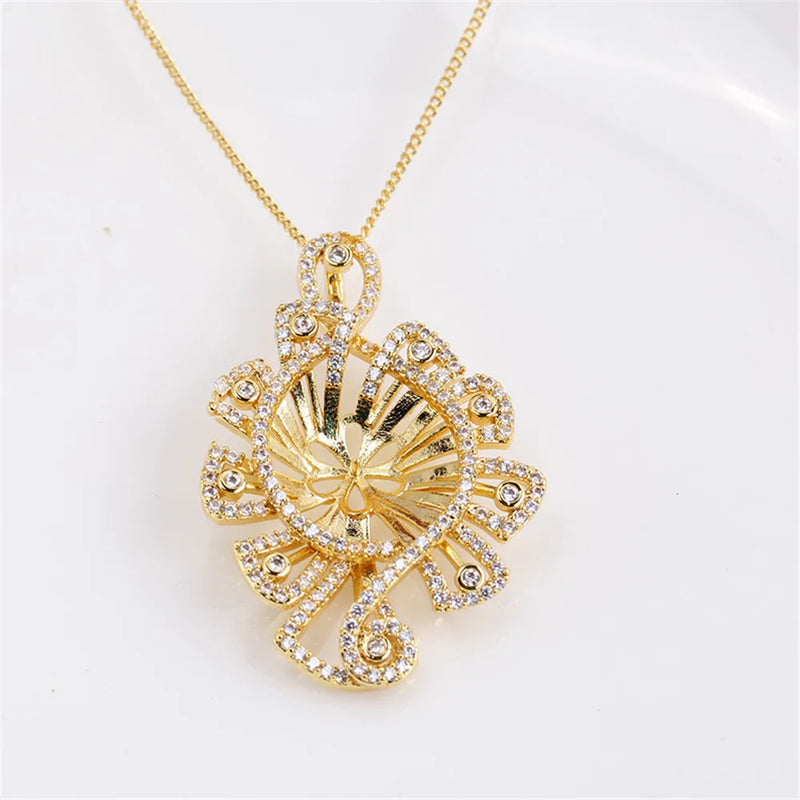 14K Plated Pearl Pendant Necklace for DIY Craft