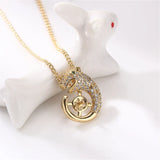 14K Leopard Head Pearl Pendant Necklace DIY Accessories
